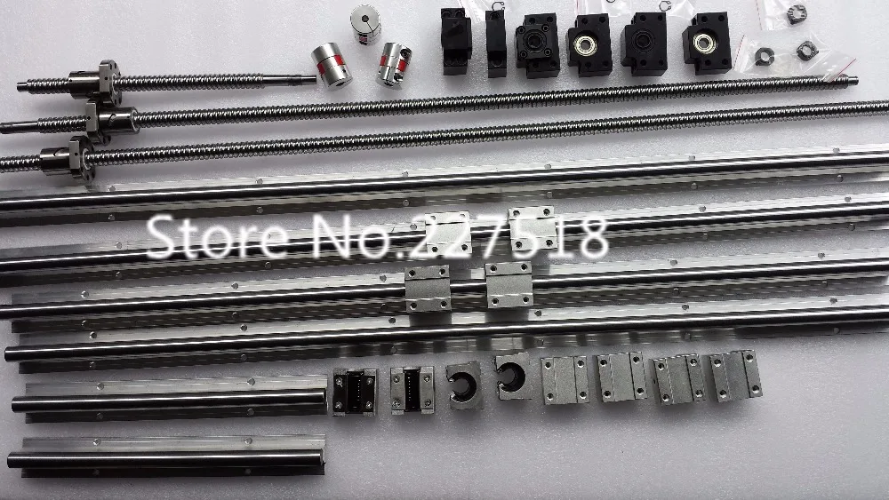 

6 sets linear rail SBR16 L300/1000/1300mm+SFU1605-300/1000/1300/1300mm ball screw+4 BK12/BF12+4 DSG16H nut+4 Coupler for cnc