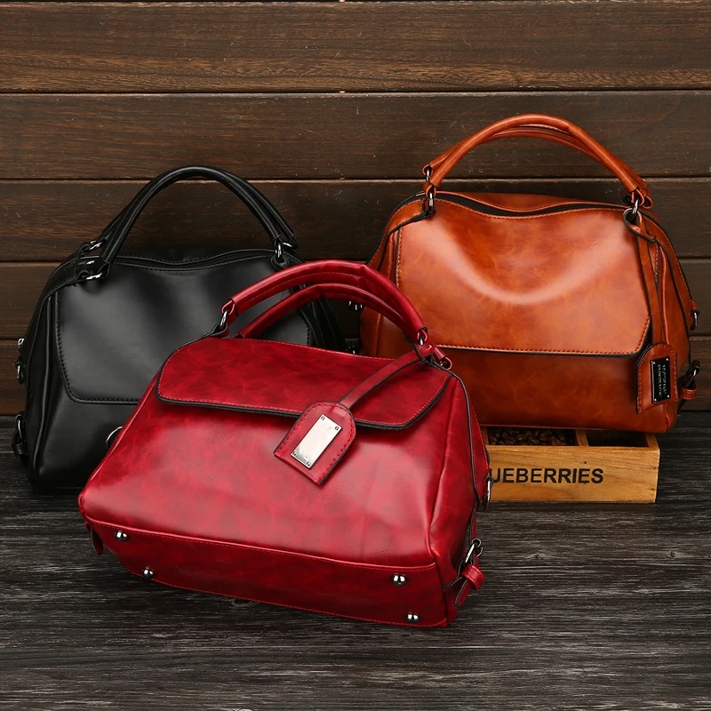 

High-End Atmospheric Soft Leather Handbag European and American New Fashion Wild Casual Temperament Shoulder Messenger Bag