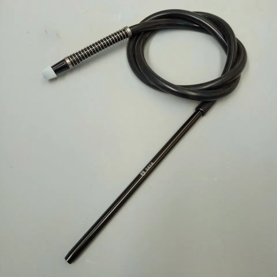black 1,8 m SAYA shisha силиконовая трубка для кальяна с алюминиевым горлышком - Цвет: black