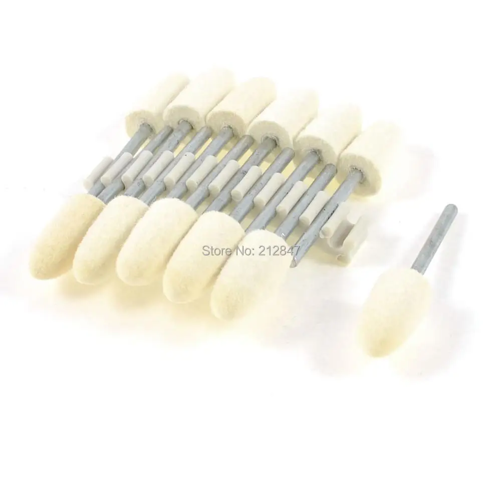 

12 Pcs 3mm Shank 8mm Head Felt Bits Plastic Glass Polishing Tool Heads