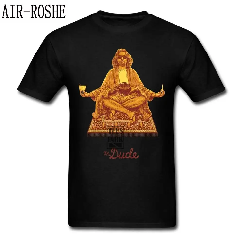 Горячая футболка плюс размеры Dude Budha БОЛЬШОЙ ЛЕБОВСКИ черная Подростковая 100%