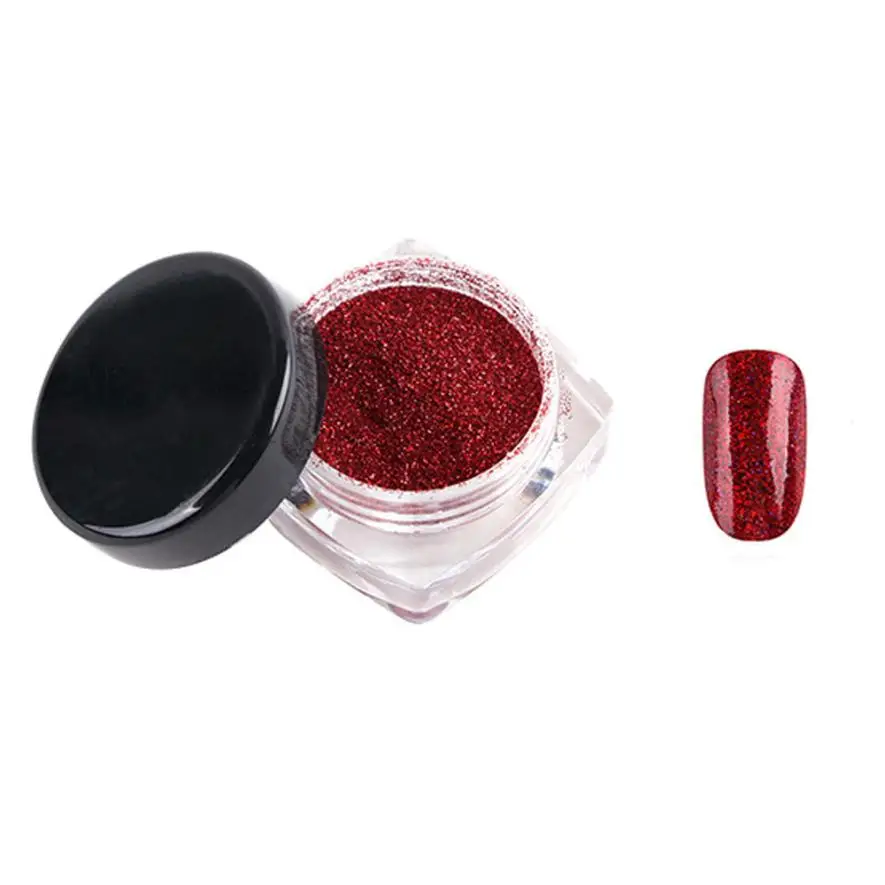 2 г/кор. Радуга Голографические Nail Порошок Лазера Хром Блеск Ногтей clavo дель brillo