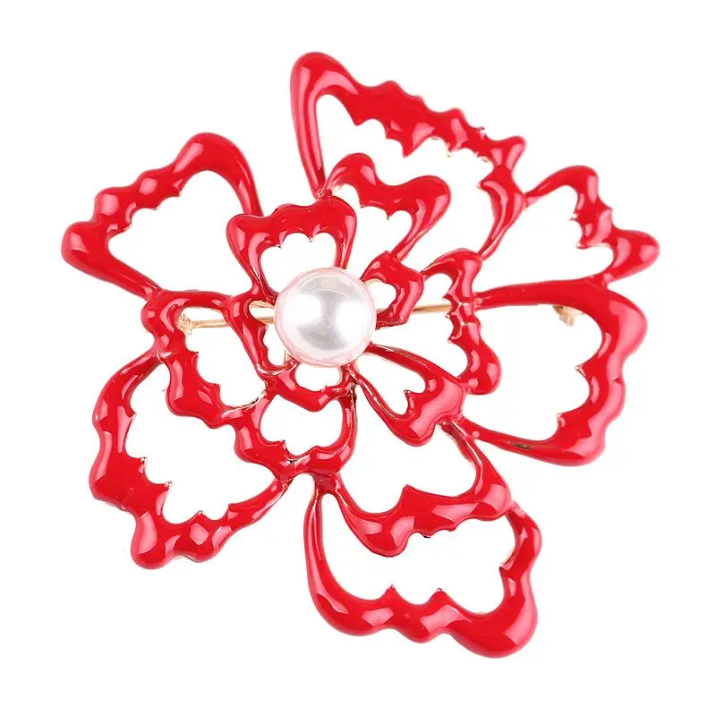 Эмалированные китайские эмалированные красные Броши OneckOha сплав цинка дерево