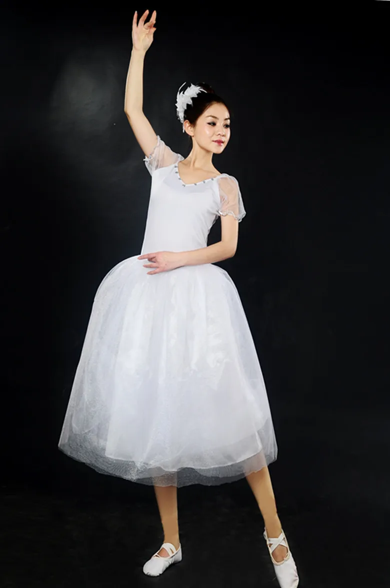 Балетное платье для взрослых белое платье-пачка с вуалью лебедем озером