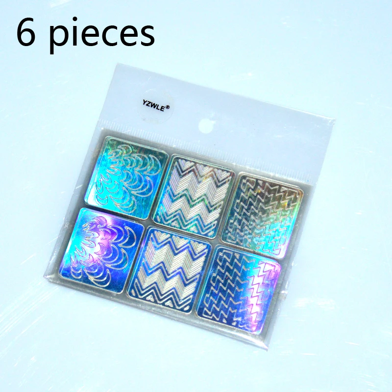 

WUF 1 Set Nail Art Hollow Stickers Laser Star 3D DIY Vinyls Image Transfer Stencil Template Tips Guide Stamp Manicure Decals
