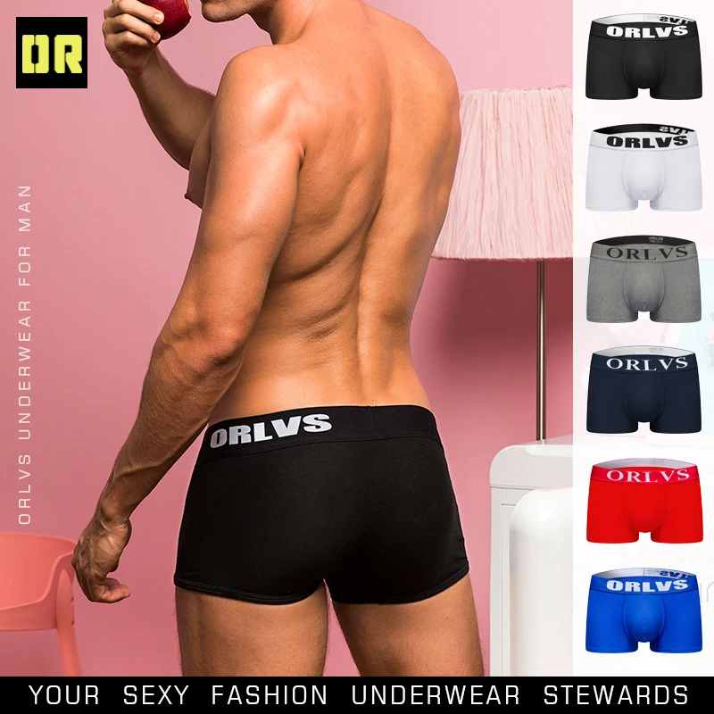 

ORLVS Brand Men Underwear Boxershort Sexy Short Cotton Cuecas Boxers Mens Boxer Breathable Gay Underwear Man Male Underpants