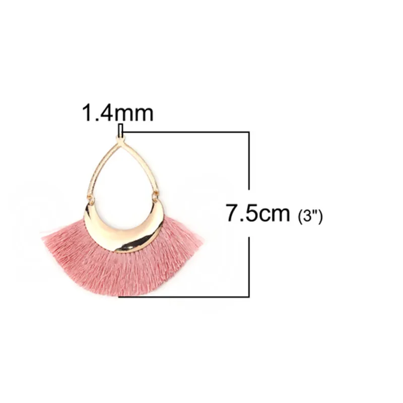 DoreenBeads полиэстер кисточкой Подвески веерообразная форма Цвет: розовый