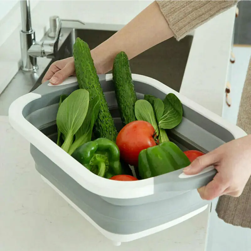 Многоплатная сливная Корзина 4 в 1 складная для мытья фруктов овощей кухонные