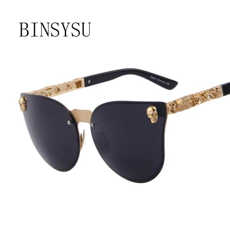 

Солнечные очки в металлической оправе UV400 для мужчин и женщин, готические солнцезащитные аксессуары в форме скелета, с дужками