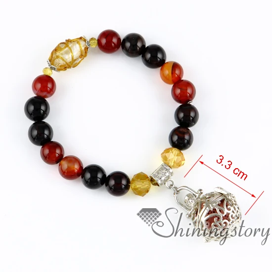 

ball openwork beaded bracelets charm bracelets perfume vials essential oil diffuser bracelet diffuser lockets wholesale semi