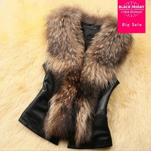 Жилет женский из искусственного лисьего меха, без рукавов, с бантом, с воротником из лисьего меха, w1994, для зимы, S-3XL, размера плюс