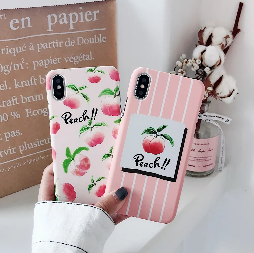 Мультфильм вкусные фрукты Чехол для iphone 6 6S Plus 7 8 плюс милые сочный персик Жесткий