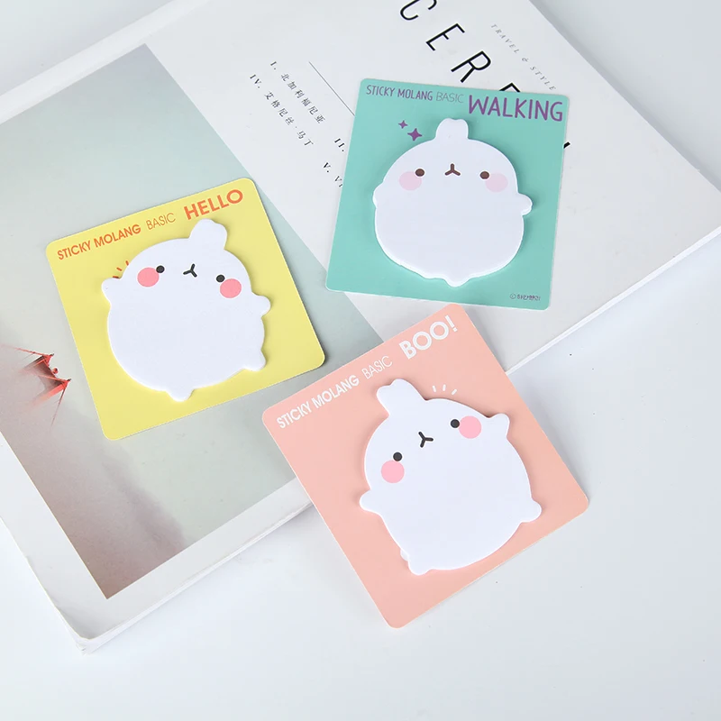 12 штук в упаковке Kawaii уникальный Скрапбукинг Molang кролик Блокнот Наклейки