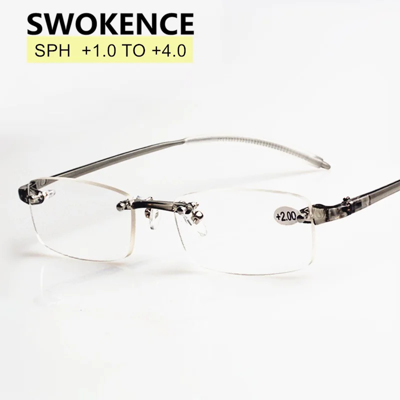 SWOKENCE SPH+ 1,0 1,5 2,0 2,5 3,0 3,5 4,0 высокое качество очки для чтения без оправы Для женщин Для мужчин против усталости глаз, пресбиопические очки G387