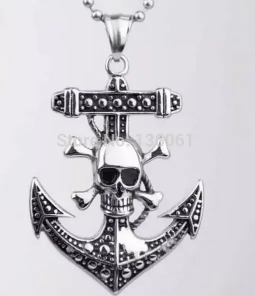 Винтажный серебряный череп голова якорь распятие глаз Горец дракон черепаха