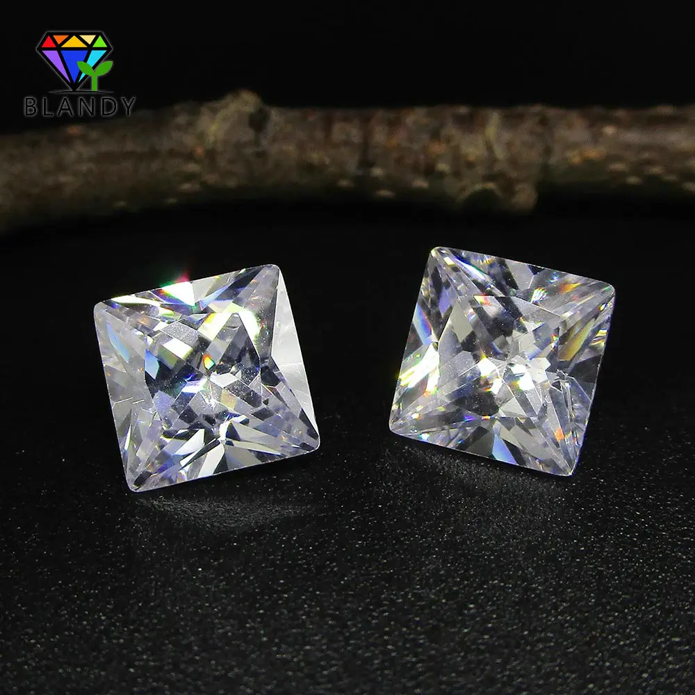 

500pcs/lot 1.5*1.5mm~5*5mm Loose CZ Stone Square Cut 5A Grade White Cubic Zirconia Stone Synthetic Gems For Fashion Jewelry