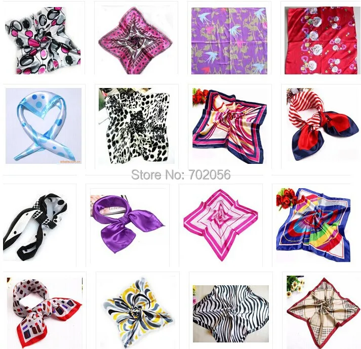 Квадратный шелковый полиэстеровый шарф 50*50 см 100 шт./лот #3666|neck scarf|scarf scarvessilk scarf