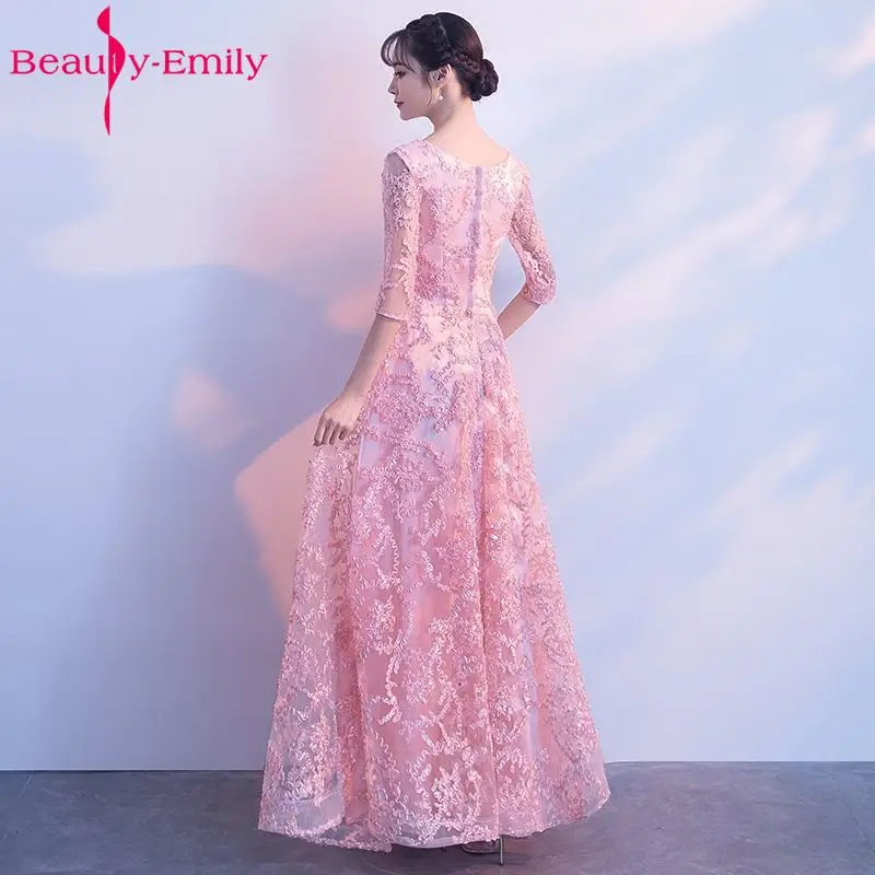Beauty Emily элегантное шифоновое синее серое длинное платье подружки невесты размера плюс для женщин вечерние платья для выпускного вечера