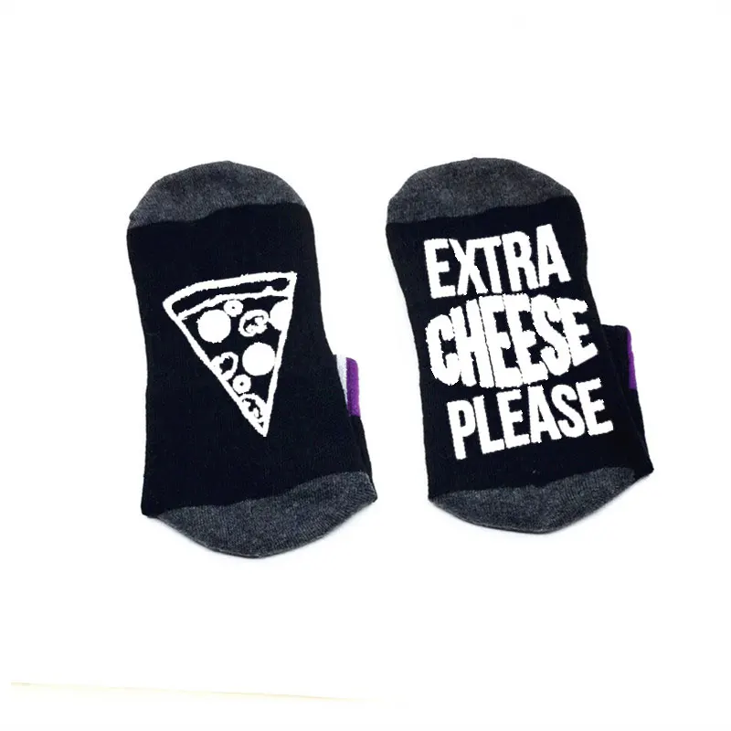 Extra cheese please pizza word on socks lover удобные хлопковые носки унисекс для мужчин и женщин |