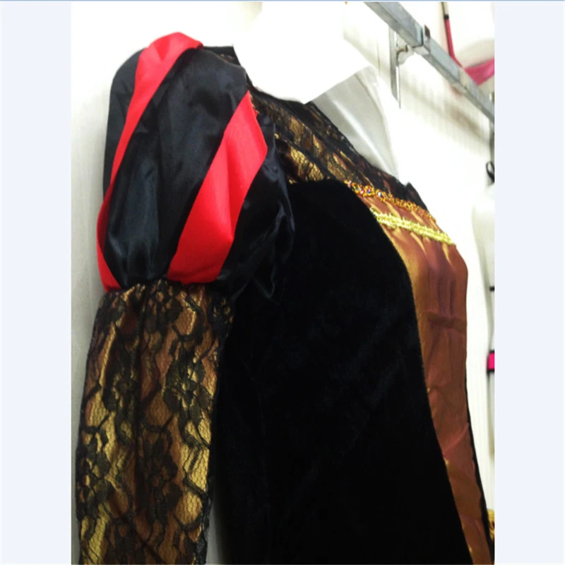2018 new quality Long sleeve queen of hearts cosplay dress adult Alice In Wonderland costume halloween costumes | Тематическая