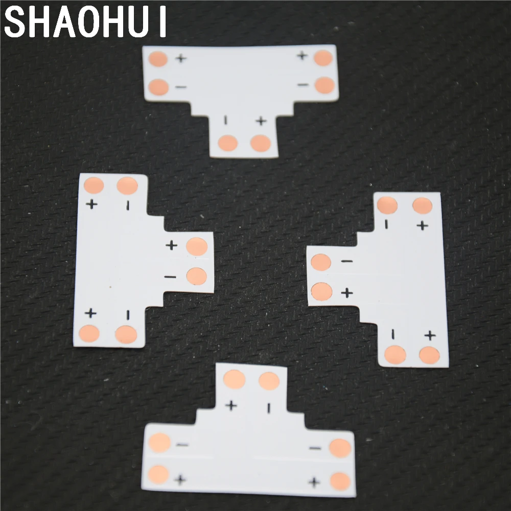 10 шт./лот высокое качество 2Pin мм ширина &quotT&quot форма PCB Светодиодная лента Разъем