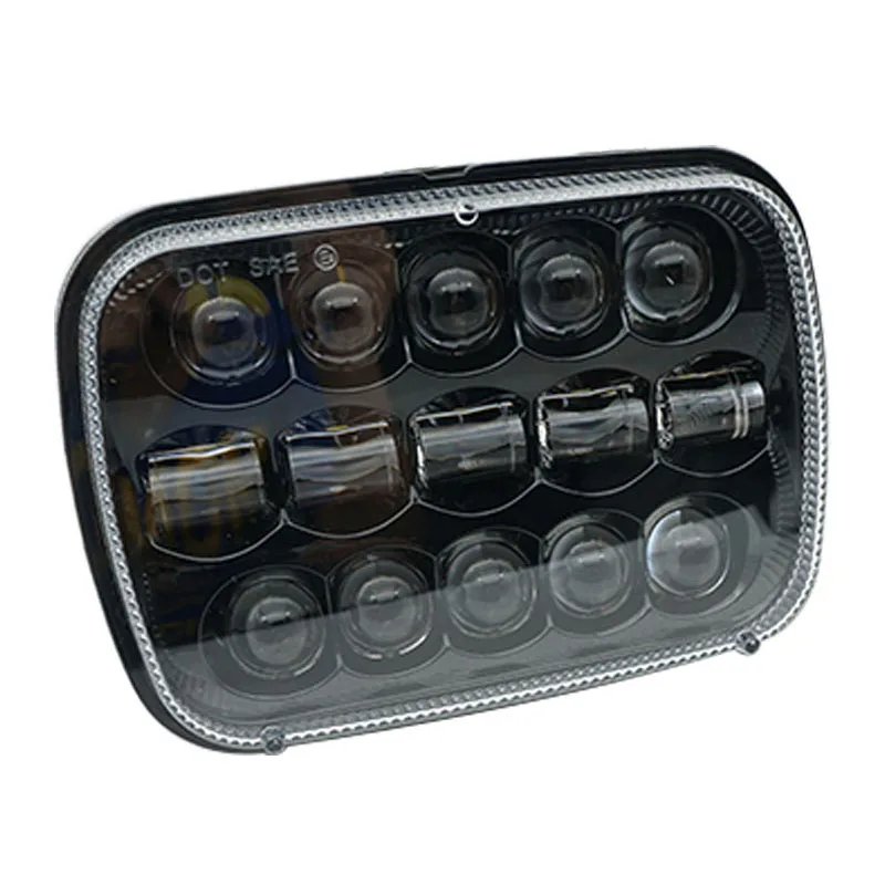 2 PCS Square 7x6 5X7 Inch LED Headlights 6000K High Low Beam H6054 6054 Led Headlamp For Jeep Wrangler YJ Cherokee GMC | Автомобили и
