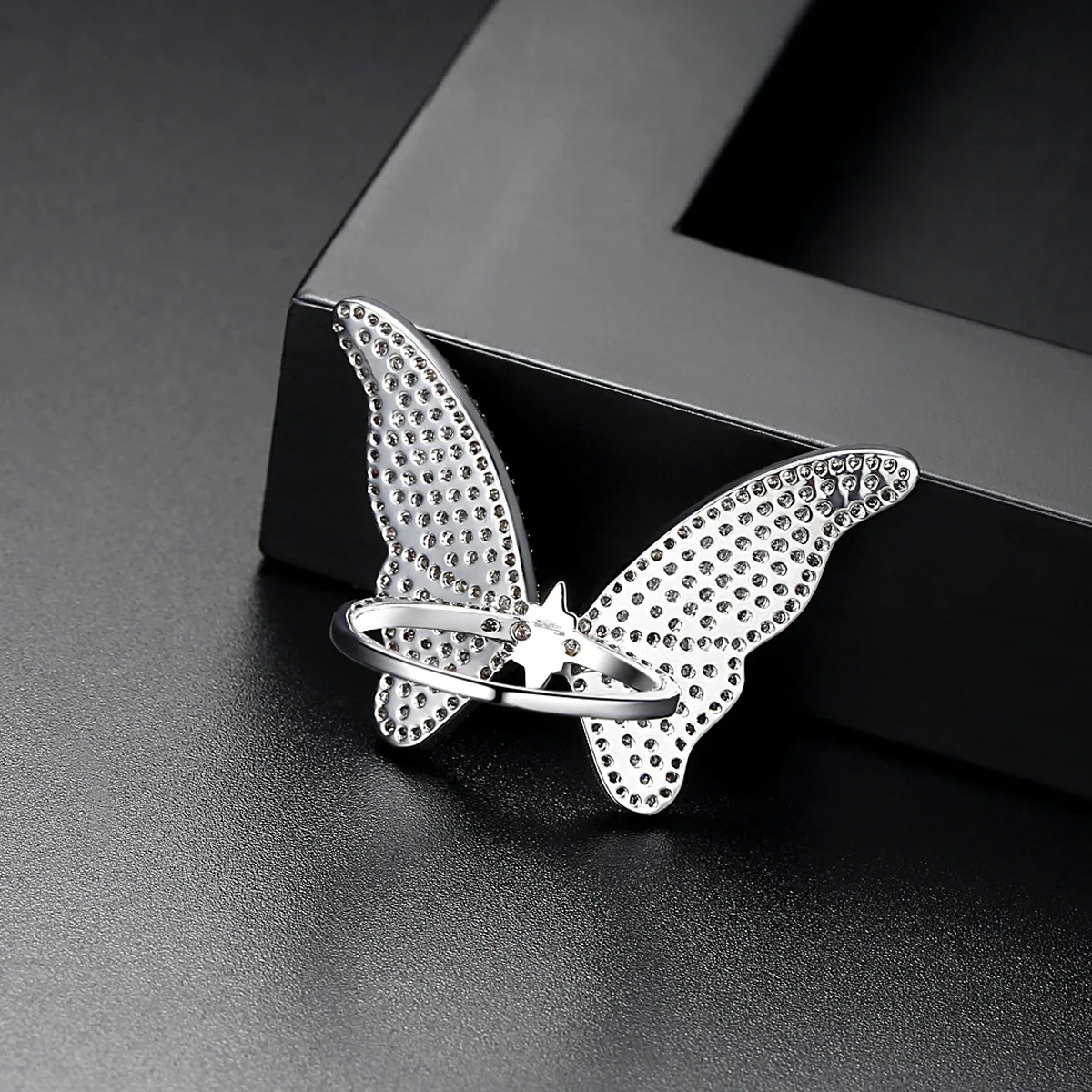 2019 New AAA Cubic Zirconia Butterfly Rings For Women Silver Color CZ Wedding Ring Bride's Jewellery Gift 6#7#8#9#|Кольца| |