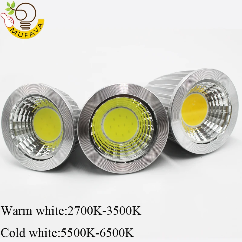 1 шт./лот Светодиодная лампа Spotlight E27 E14 GU10 GU53 220V MR16 12V COB Chip угол луча 60 w 9W 12W 15 Вт
