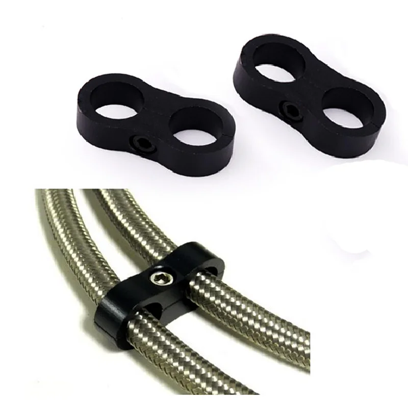 

SPEEDWOW 1Pcs Universal AN10 Billet Oil Fuel Water Hose Tube Seprator Divider Clamp Black/Blue