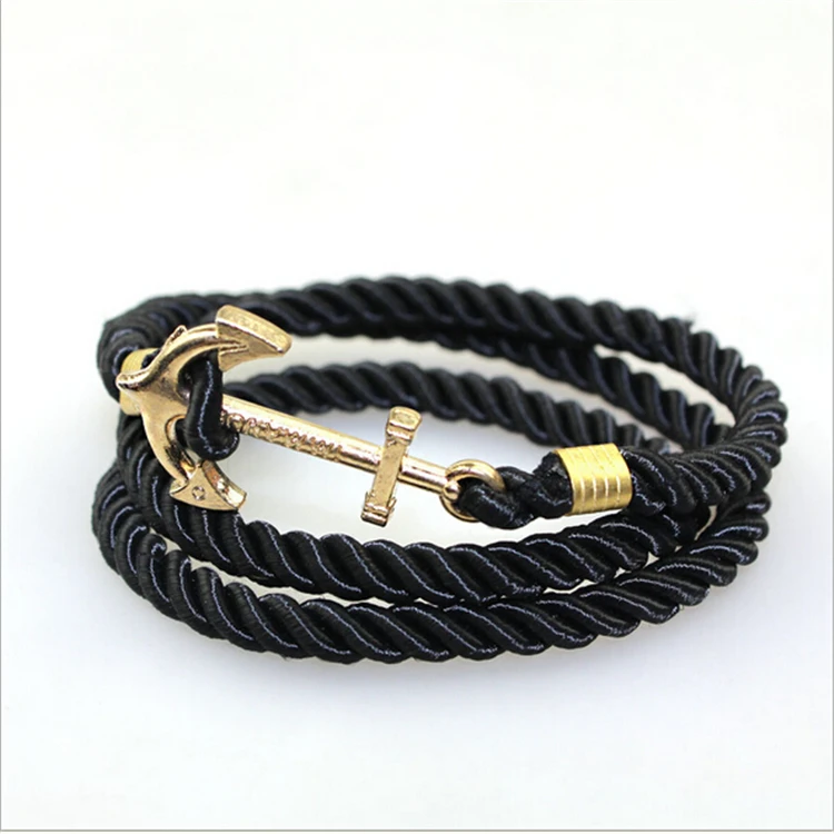 2015 New Arrival Fashion Jewelry Braided Rope Anchor Bracelet men For Women Bijoux Pulseras Mujer Pulseiras Best Friend Gift | Украшения и