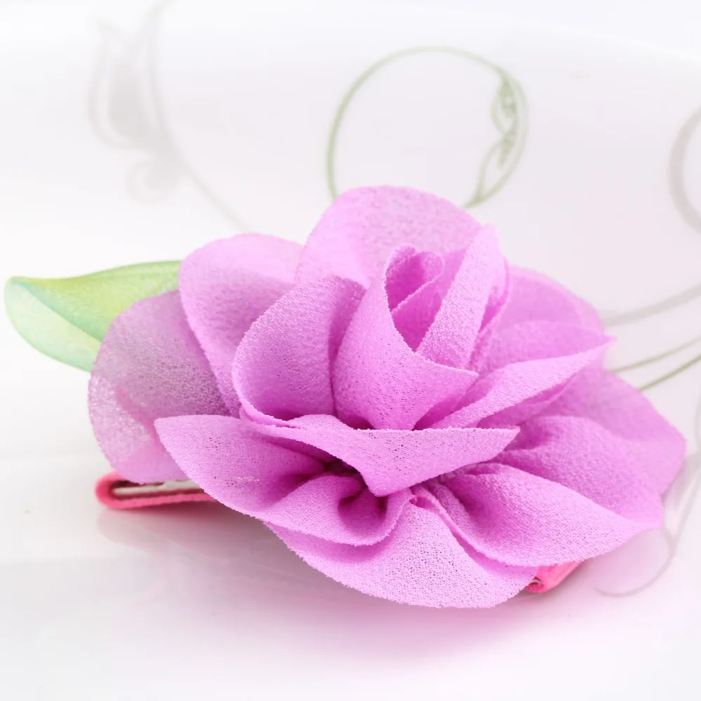 Новые брендовые Детские аксессуары для волос шифоновые Цветочные Шпильки