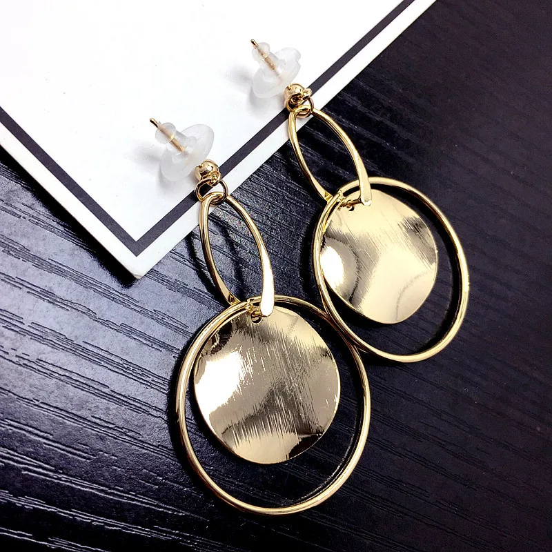 Новое поступление Для женщин Золотой Круг мотаться серьги Bijoux Pendientes Mujer Топ