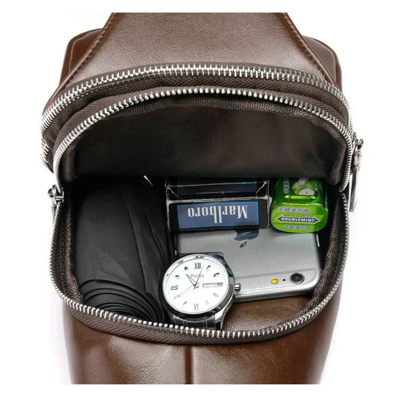 2019 винтажная Мужская нагрудная сумка из воловьей кожи модная повседневная