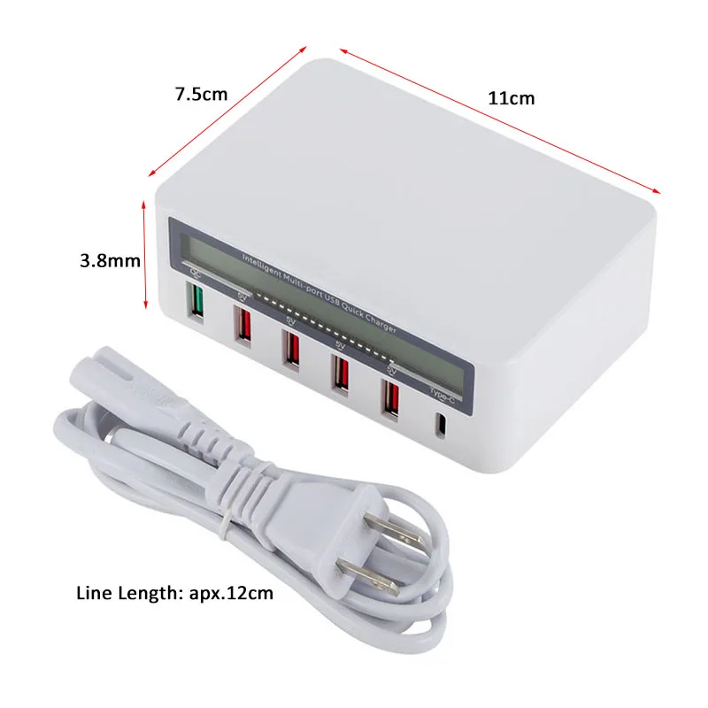 Зарядное устройство USB Multi 50 Вт 5 Порты и разъёмы для быстрой зарядки с usb портом