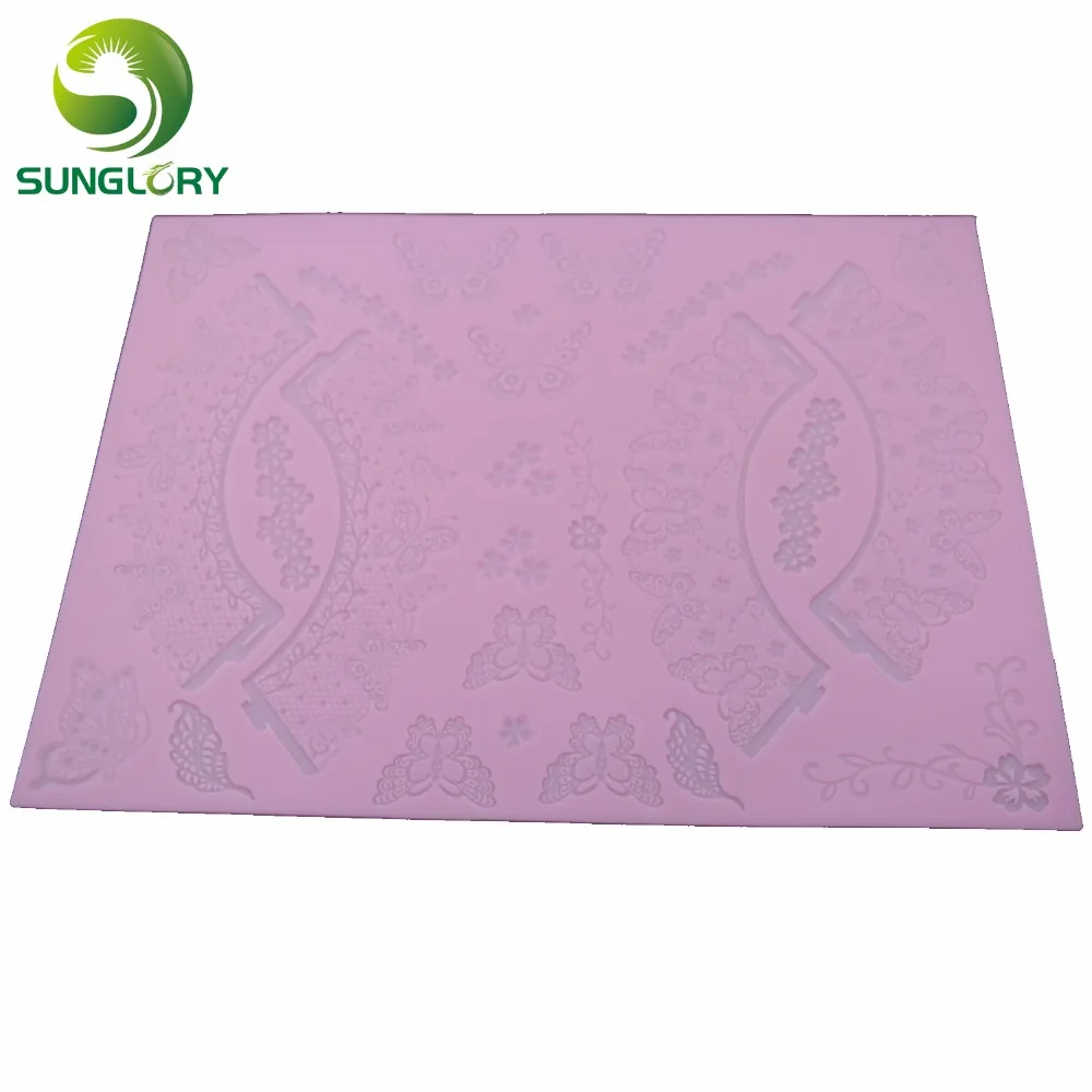Бабочка сахарная мастика кружевная форма для торта цветок силиконовый коврик