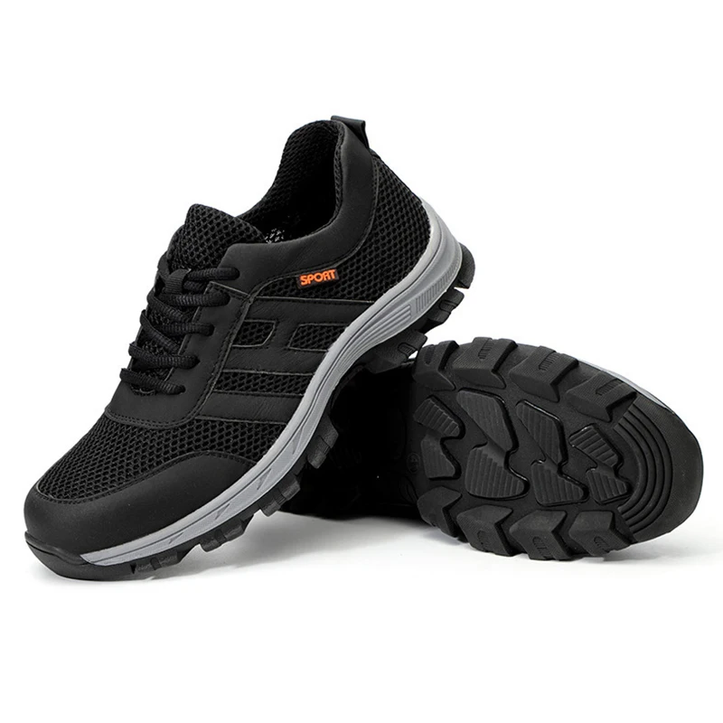 Легкая дышащая защитная обувь со стальным носком; сетчатая Рабочая обувь; мужские модные кроссовки с защитой от разбивания; размеры 36-45; MB222