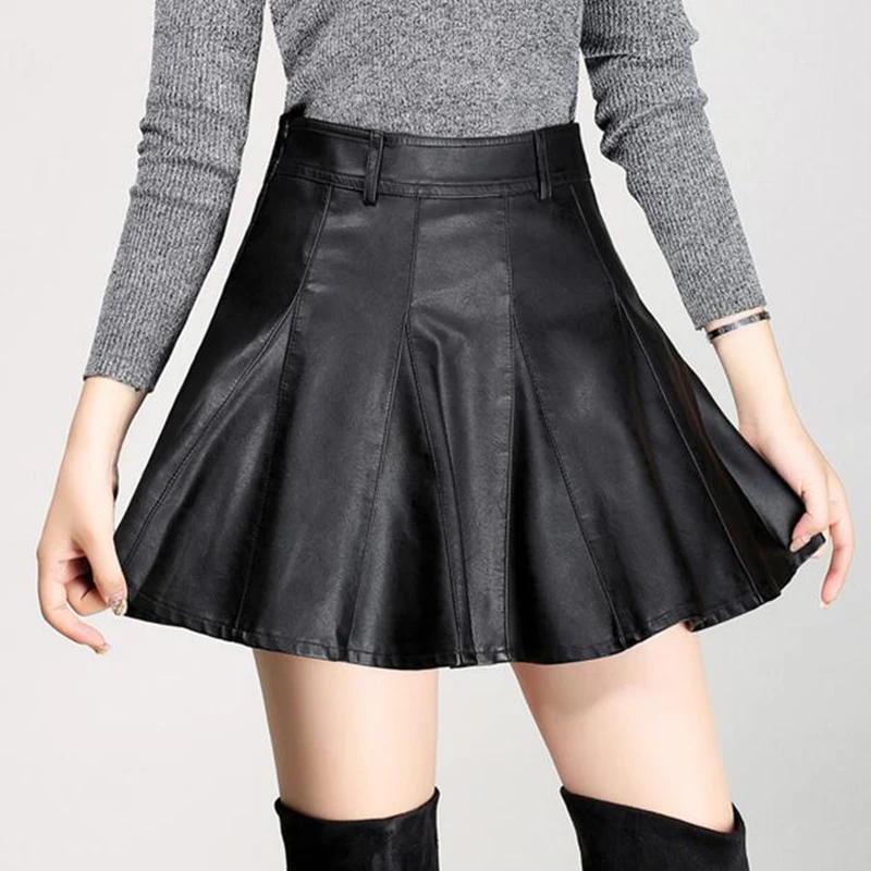 Новинка 2017 женские юбки из искусственной кожи весна-лето винтажные короткие с