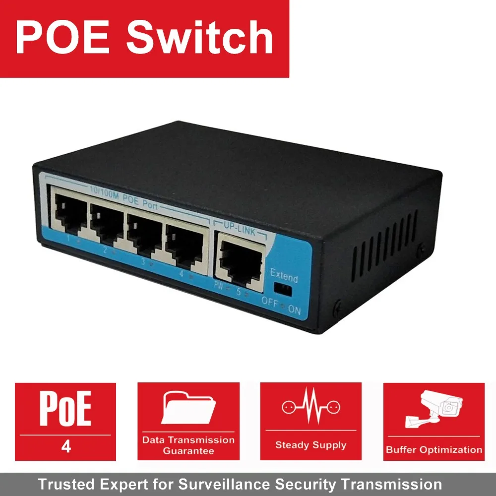 1 + 4 порта 100 Мбит/с 48 В А|switch 48v|power ethernetpower over ethernet |