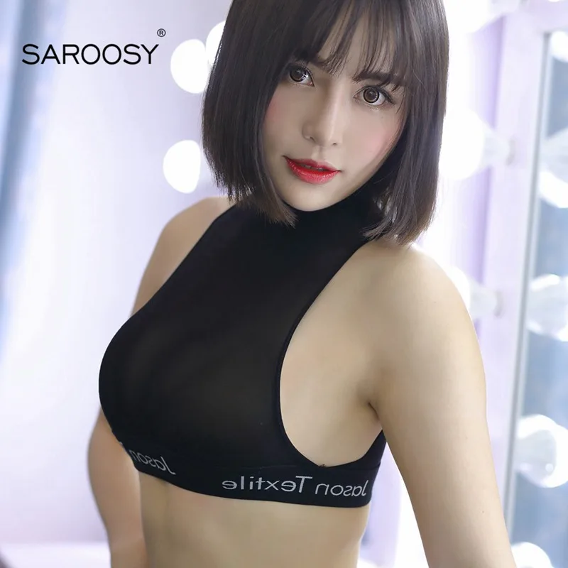 Black SAROOSY, сексуальное прозрачное боди для женщин, открытый бюстгальтер, высокий эластичный Топ, Клубная одежда, горячее эротическое сексуальное нижнее белье, три цвета, свободный выбор, Новинка - Цвет: Black