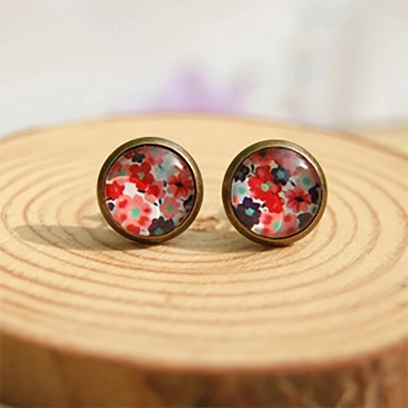 Винтажный кабошон с драгоценным камнем простой Бронзовый Террариум Хрустальное