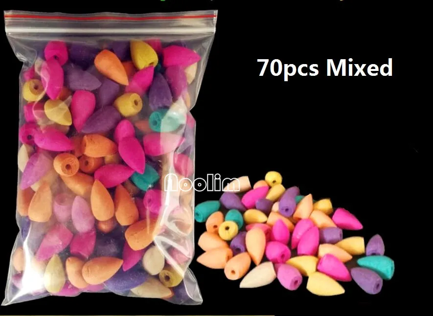 70pcs mixed Керамическая курильница для благовоний в виде пруда лотоса, креативный держатель для благовоний, кадильница для ароматерапии, украшения для дома и офиса - Цвет: 70pcs mixed