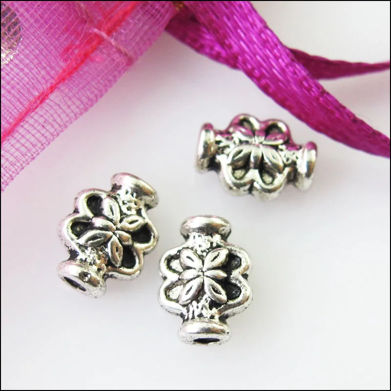Новый 70 шт. Тибетский серебристый цвет цветка пробки Бусины с фиксатором в форме