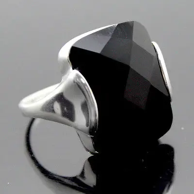 $Forced&gt @ 13*16 мм натуральный граненый синий песчаник Серебряное кольцо размер 7/8/для