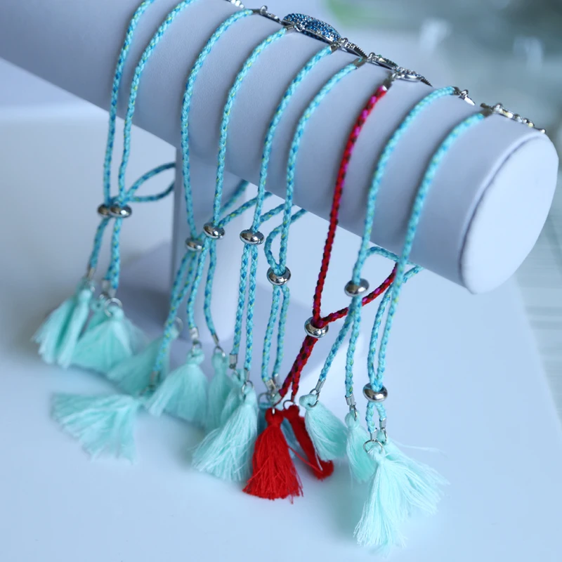 Горячая продажа модный проложить Бирюзовый Шарм Соединительный шнур Diy