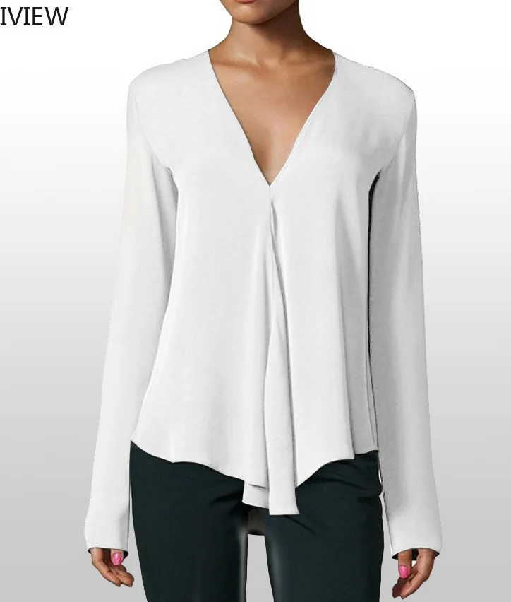 Iview плюс размер блузка женские рубашки с длинными рукавами рубашки-топы и блузки
