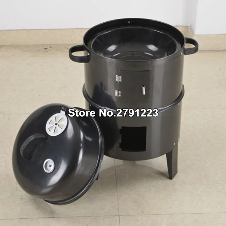 Новый дизайн Многофункциональный Круглый стальной угольный гриль для барбекю