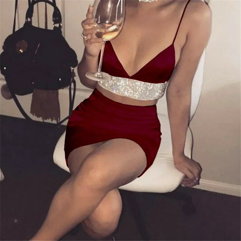 Новая модная женская сексуальная клубная одежда без рукавов мини юбки короткий