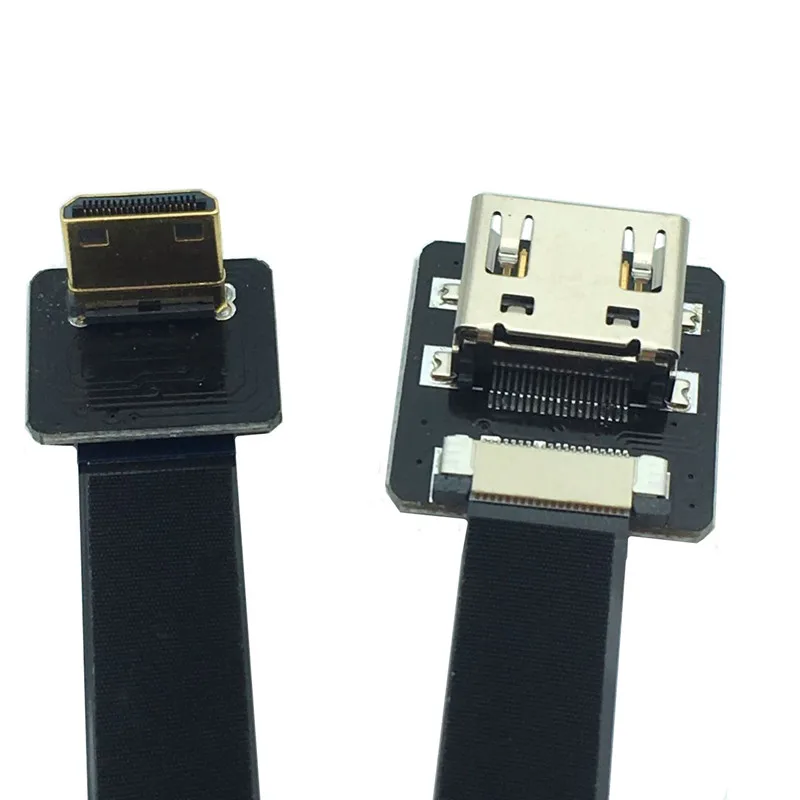 FPVHDTV мама-мини HDMI-совместимый папа 90 градусов вверх адаптер 5 см-80 см FPC лента