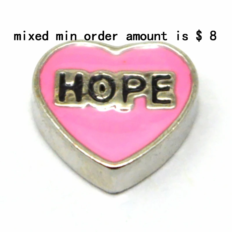 Горячая распродажа ювелирные изделия 10 шт. надежда в форме сердца плавающие