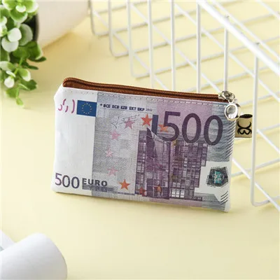 Euro 500 Шикарный женский кошелек для монет унисекс валютный принт доллар евро фунт кошельки для женщин монеты Детский кошелек мини-сумка - Цвет: Euro 500